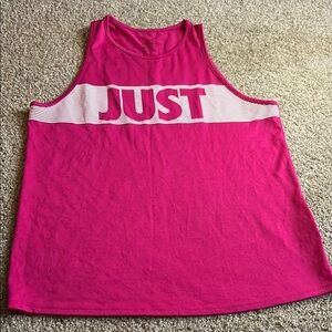 Pink and White Boxy Sleeveless Tank Top